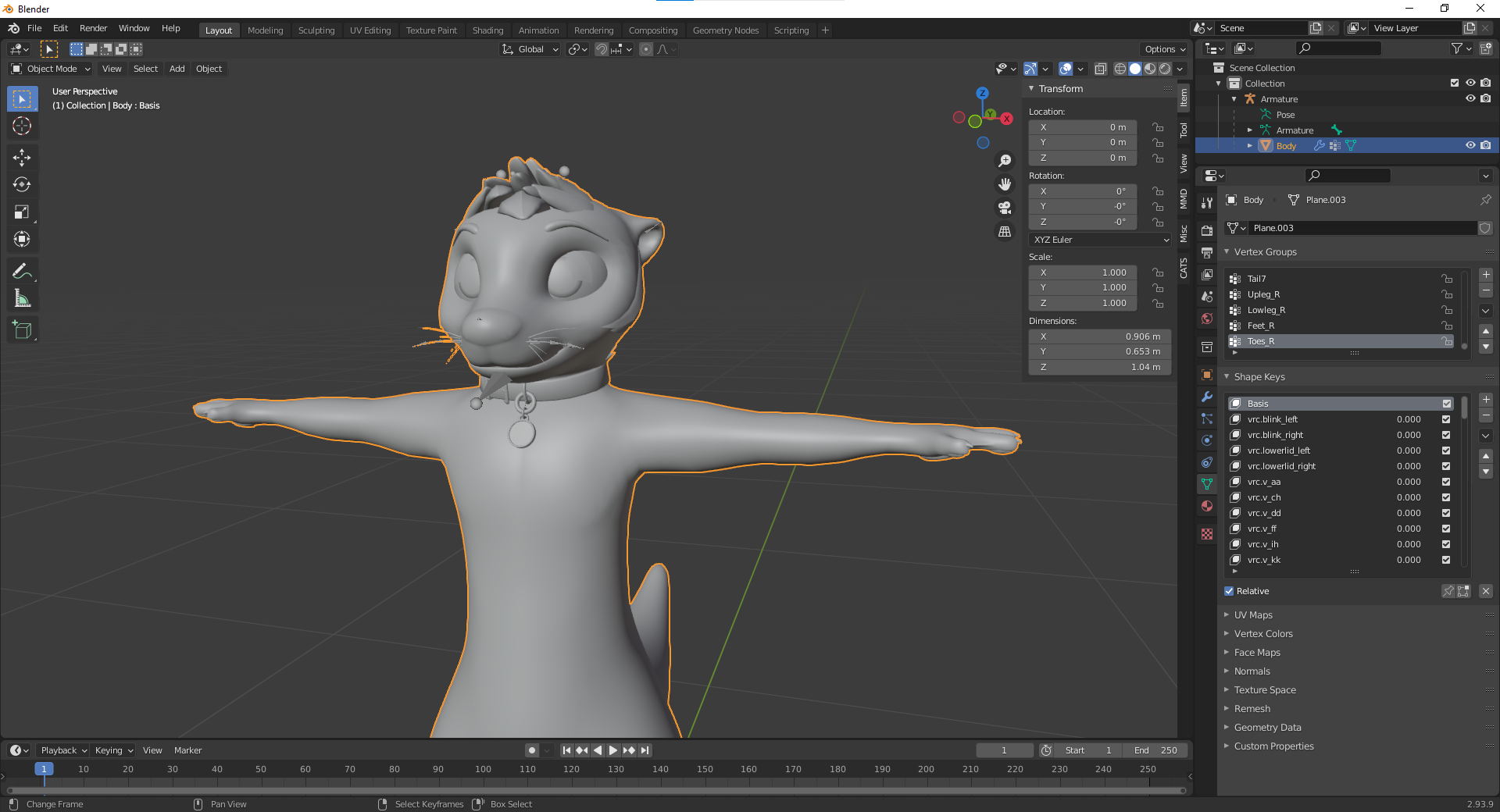 Creating a VRChat avatar with blend shapes visemes