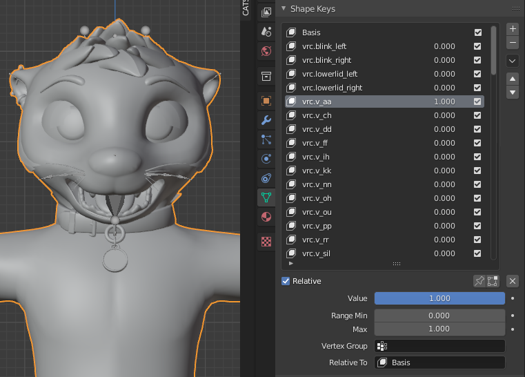 Creating a VRChat avatar with blend shapes visemes